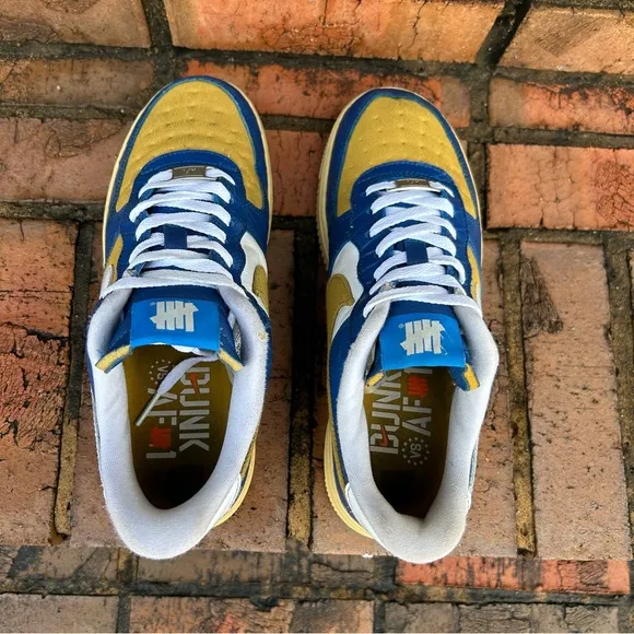 NIKE AIR FORCE 1 Undefeated Blue and Yellow Sneakers