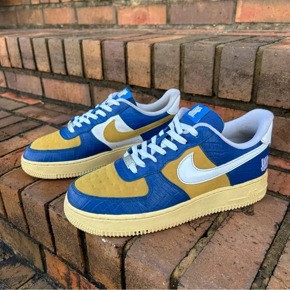 NIKE AIR FORCE 1 Undefeated Blue and Yellow Sneakers