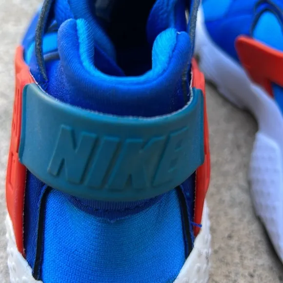 Nike Air Hurache Run GS Kids Casual Sneaker Blue/Orange Red Youth Size 5.5