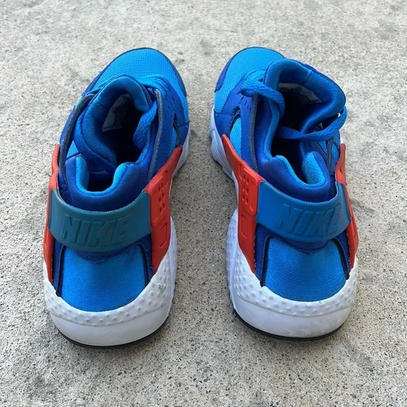 Nike Air Hurache Run GS Kids Casual Sneaker Blue/Orange Red Youth Size 5.5