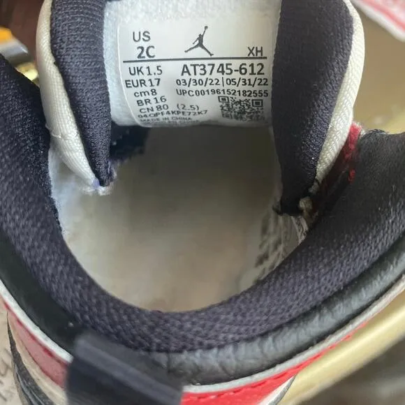 ❣️Nike Air Jordan 1 Crib Bootie ‘Lost &amp; Found’ Baby Sneakers - SZ 2 C
