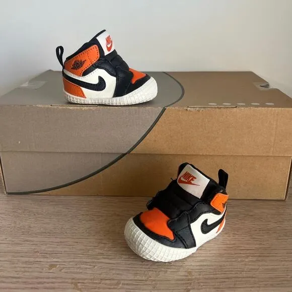 🧡Nike Air Jordan 1 Crib Bootie ‘Shattered Backboard’ Baby Sneakers- SZ 1 C
