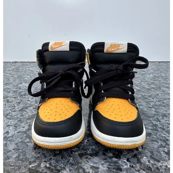 Nike Air Jordan 1 High Retro ‘Taxi Yellow’ AQ2665-711 Sneakers (Toddler Size 7C