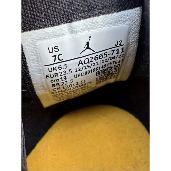Nike Air Jordan 1 High Retro ‘Taxi Yellow’ AQ2665-711 Sneakers (Toddler Size 7C