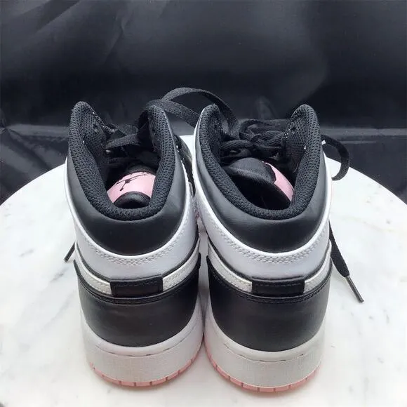 Nike Air Jordan 1 Mid GS Girls Kids 4.5 Youth Pink Athletic Casual Sneakers