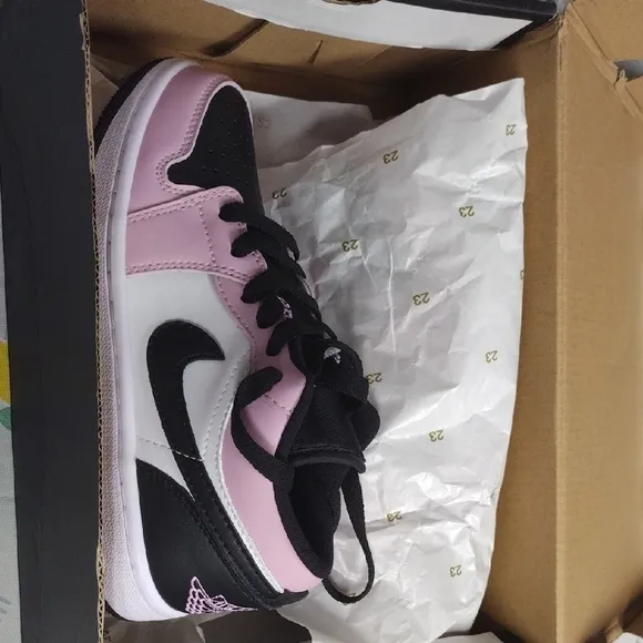Nike Air Jordan 1 Mid Pink and Black Sneakers