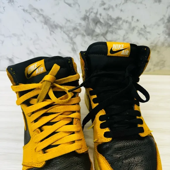 Nike Air Jordan 1 Retro High OG GS Pollen Size 6.5Y Yellow  Black 575441 701