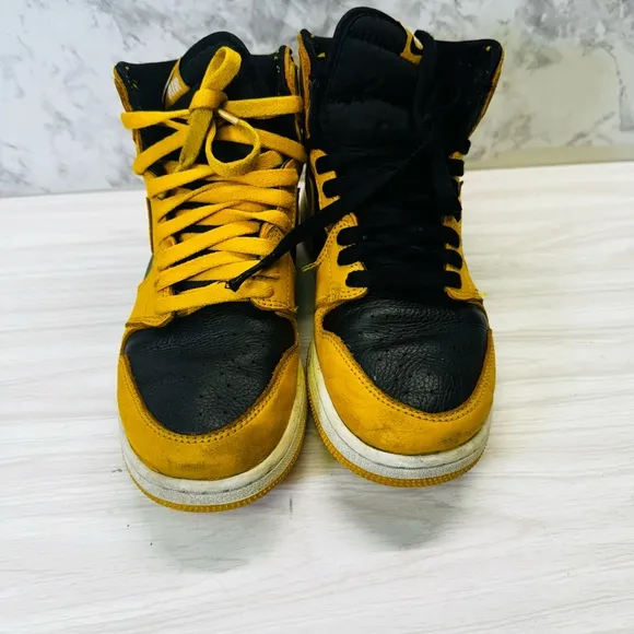 Nike Air Jordan 1 Retro High OG GS Pollen Size 6.5Y Yellow  Black 575441 701