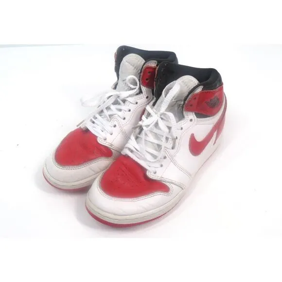 Nike Air Jordan 1 Retro High OG Heritage White Red 575441-161 Sneakers Boys 5Y