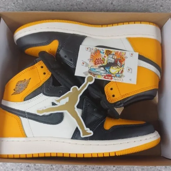 Nike Air Jordan 1 Retro High OG Taxi Sneakers - Size 4.5 Youth Shoes