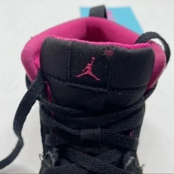 Nike Air Jordan 1 Retro High Top Black Vivid Pink Sneakers Size 9C