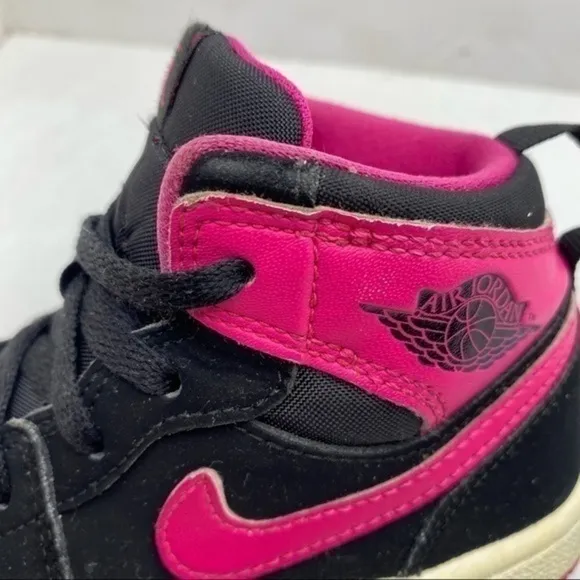 Nike Air Jordan 1 Retro High Top Black Vivid Pink Sneakers Size 9C
