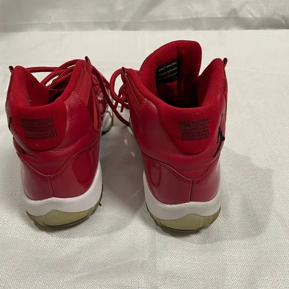 Nike Air Jordan 11 Retro GS 'Win Like '96' Sneakers - Red Patent, Size 10