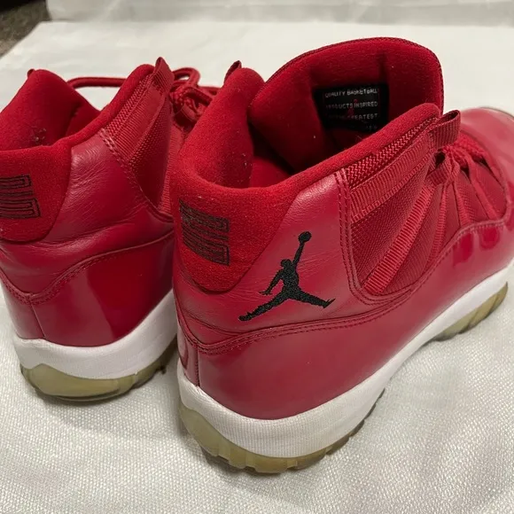 Nike Air Jordan 11 Retro GS 'Win Like '96' Sneakers - Red Patent, Size 10