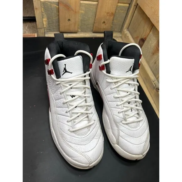 Nike Air Jordan 12 Retro White/Red Youth Sneakers Size 5.5Y