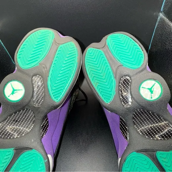 Nike Air Jordan 13 Retro Violet Teal Hornets 439358-027 6Y, No Box, Gently Worn