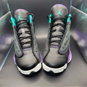 Nike Air Jordan 13 Retro Violet Teal Hornets 439358-027 6Y, No Box, Gently Worn