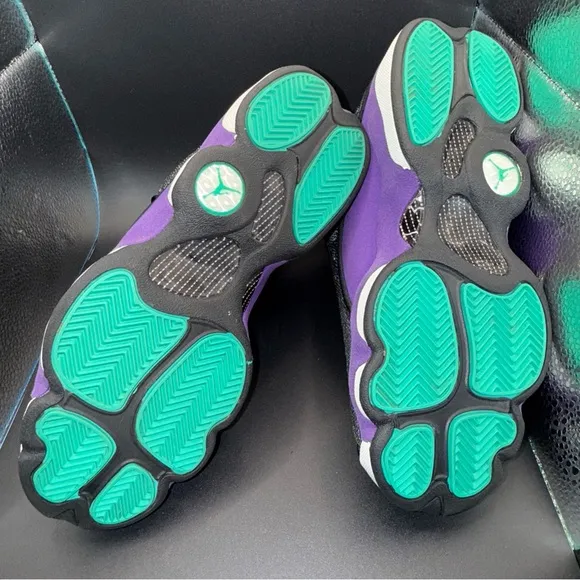 Nike Air Jordan 13 Retro Violet Teal Hornets 439358-027 6Y, No Box, Gently Worn