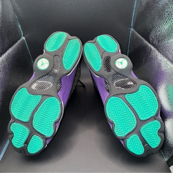 Nike Air Jordan 13 Retro Violet Teal Hornets 439358-027 6Y, No Box, Gently Worn