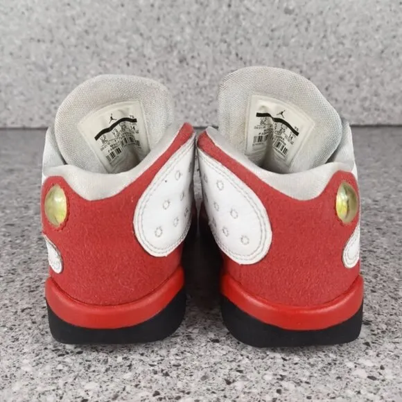 Nike Air Jordan 13 Retro White Red Sneakers Kids Shoes 8C