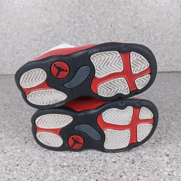 Nike Air Jordan 13 Retro White Red Sneakers Kids Shoes 8C