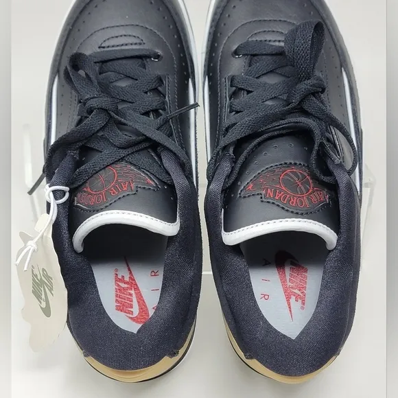 Nike Air Jordan 2 Retro Low Black White Sneakers DX4401-001 Women's Size 6 New