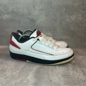 Nike Air Jordan 2 Retro Low Chicago Sneakers 832819-101 Mens sz 10 - white/red