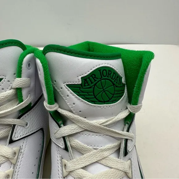 Nike Air Jordan 2 Retro Mens 9.5 Lucky Green Leather Shoes Sneakers DR8884-103