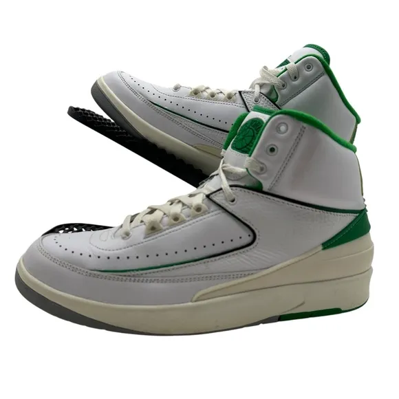 Nike Air Jordan 2 Retro Mens 9.5 Lucky Green Leather Shoes Sneakers DR8884-103