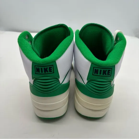 Nike Air Jordan 2 Retro Mens 9.5 Lucky Green Leather Shoes Sneakers DR8884-103