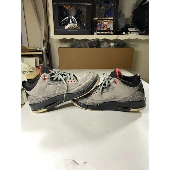Nike Air Jordan 3 Retro 2011 Stealth Sneakers Men's Size 11