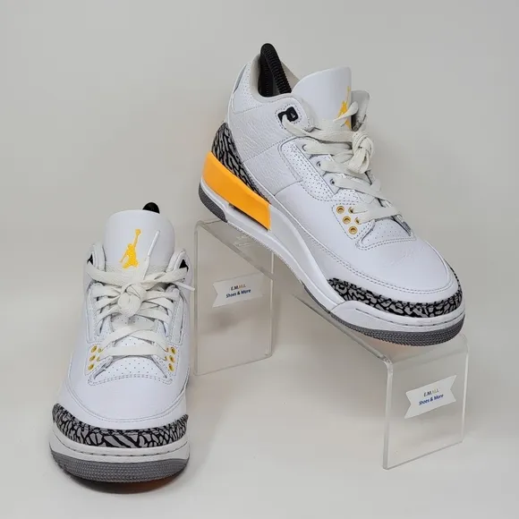 Nike Air Jordan 3 Retro CK9246-108 White Gray Sneakers Women's Size 7 Pre-owned