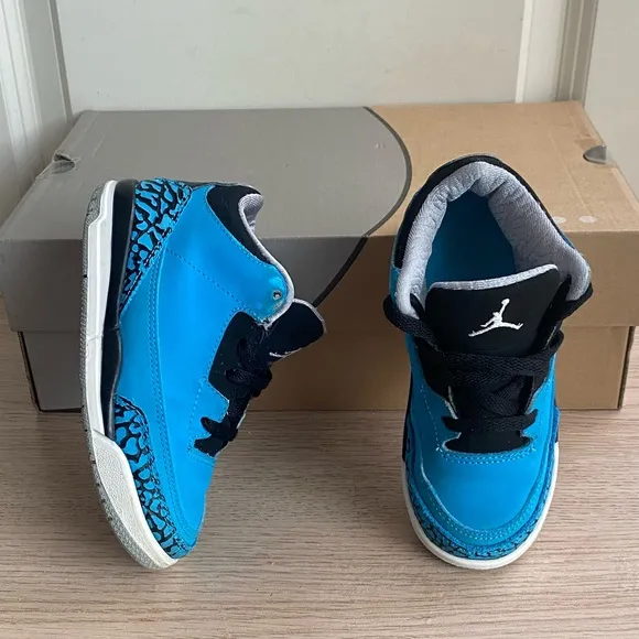 Nike Air Jordan 3 Retro “Powder Blue” Toddler Sneakers- SZ 10 C