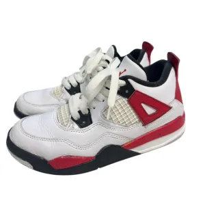 Nike Air Jordan 4 Retro Red Cement White Black Size 1 Youth