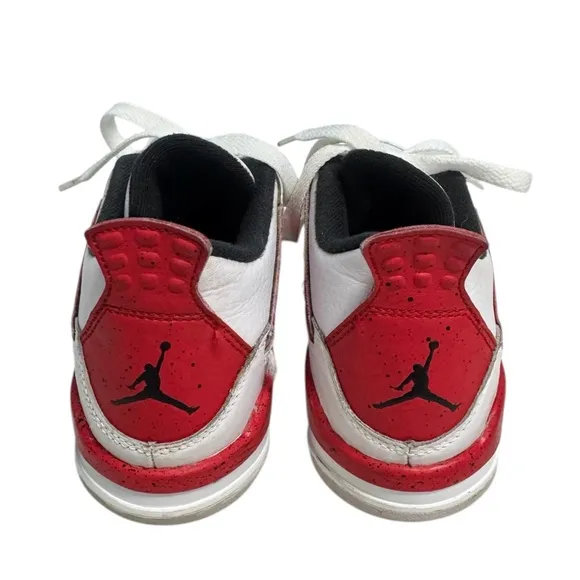 Nike Air Jordan 4 Retro Red Cement White Black Size 1 Youth