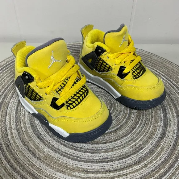 Nike Air Jordan 4 Retro TD Lightning Yellow Sneakers Toddler Size 5C