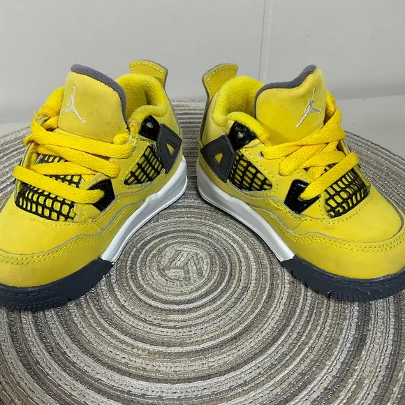 Nike Air Jordan 4 Retro TD Lightning Yellow Sneakers Toddler Size 5C