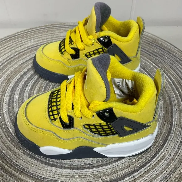 Nike Air Jordan 4 Retro TD Lightning Yellow Sneakers Toddler Size 5C