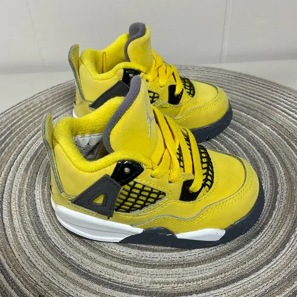 Nike Air Jordan 4 Retro TD Lightning Yellow Sneakers Toddler Size 5C