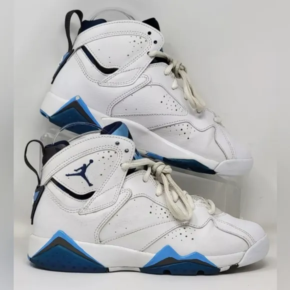 Nike Air Jordan 7 VII Retro BG Size 4.5Y Sneaker White Blue 304774-107 Pre-owned