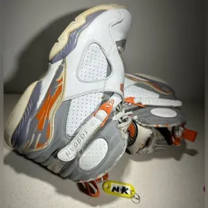 Nike Air Jordan 8 VIII Retro Orange Blaze Sneakers 305381-102 Mens Size 10,5