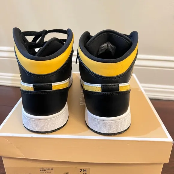 Nike Air Jordan Black and Yellow Sneakers