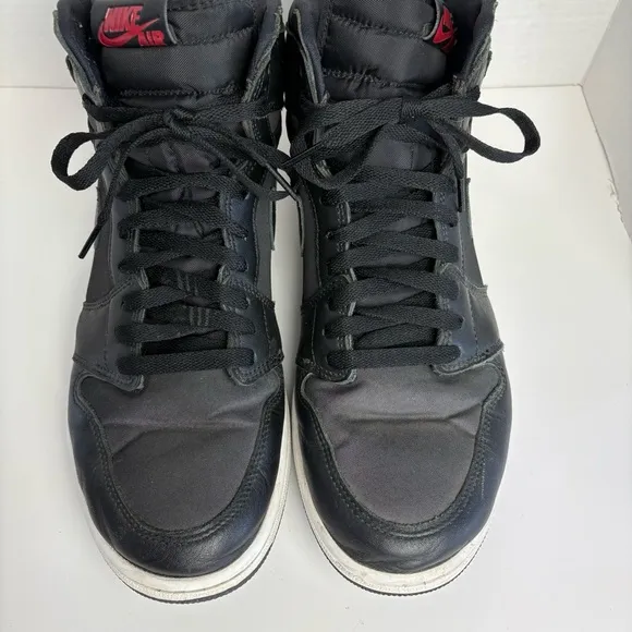 Nike Air Jordan‎ Retro High OG Black Satin Gym Read Sneakers Men Sz 12