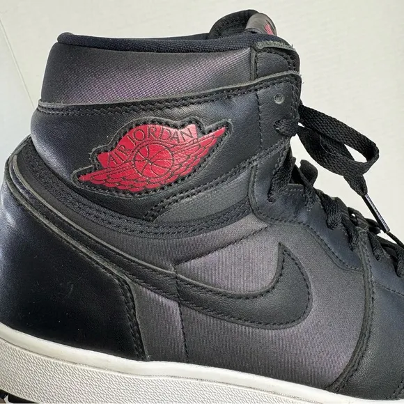 Nike Air Jordan‎ Retro High OG Black Satin Gym Read Sneakers Men Sz 12