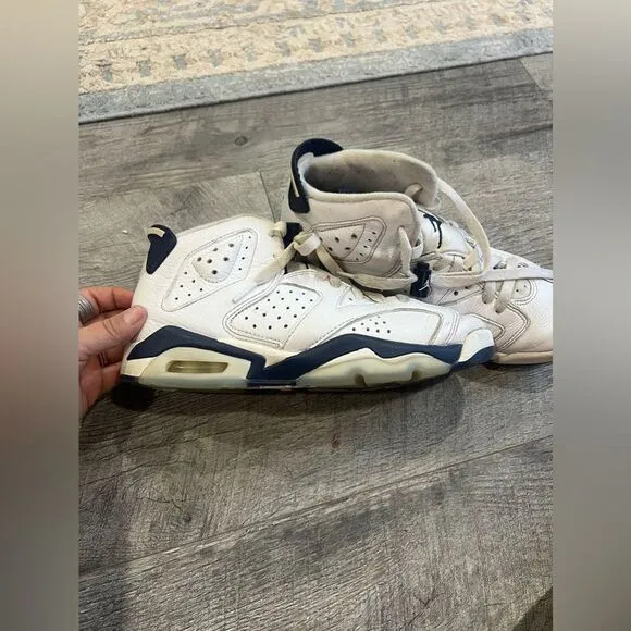 Nike Air Jordan 6 VI Retro Midnight Navy 2022 White Size 5.5Y