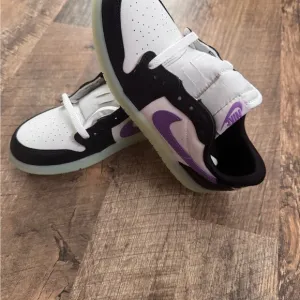 Nike Air Jordans Kids sneakers  - White, Black, and Purple glow in the dark!