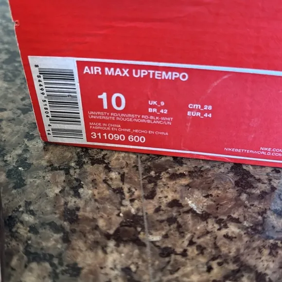 Nike Air Max Uptempo Red and Black Sneakers EUC 10