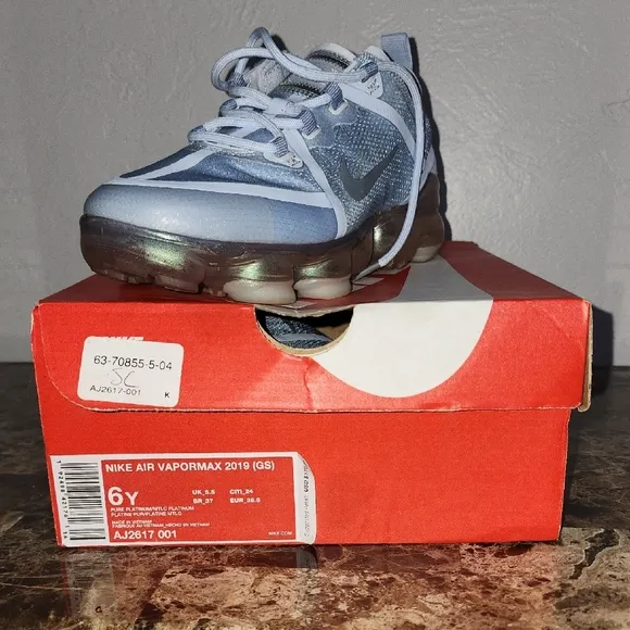 Nike Air VaporMax Flyknit Sneakers in Blue and Silver