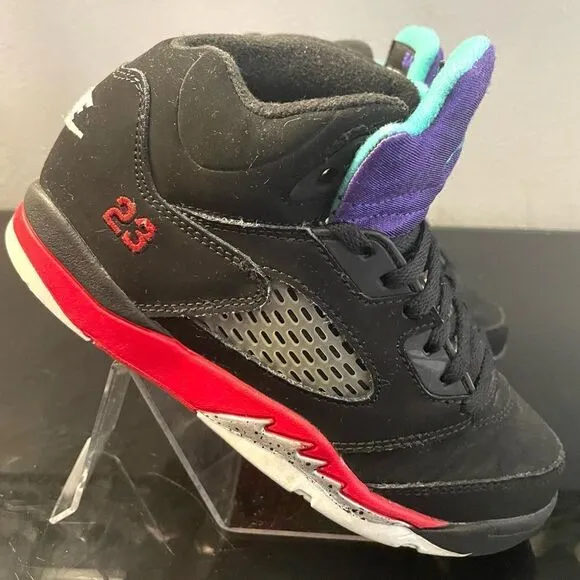 Nike Air Jordan 5 Retro &quot;Top 3&quot; Black Fire Red Metallic GrapePS SZ 1Y CZ2990-001