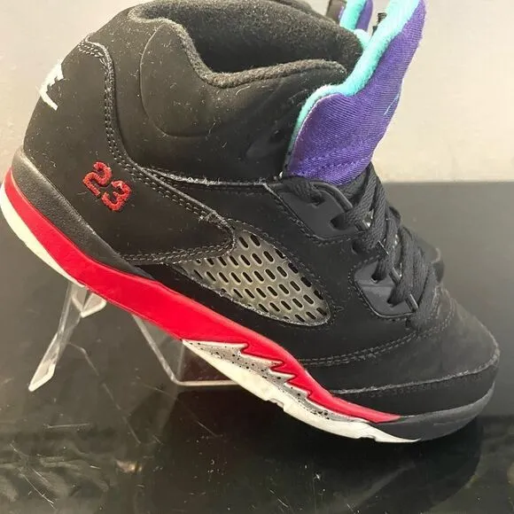 Nike Air Jordan 5 Retro &quot;Top 3&quot; Black Fire Red Metallic GrapePS SZ 1Y CZ2990-001